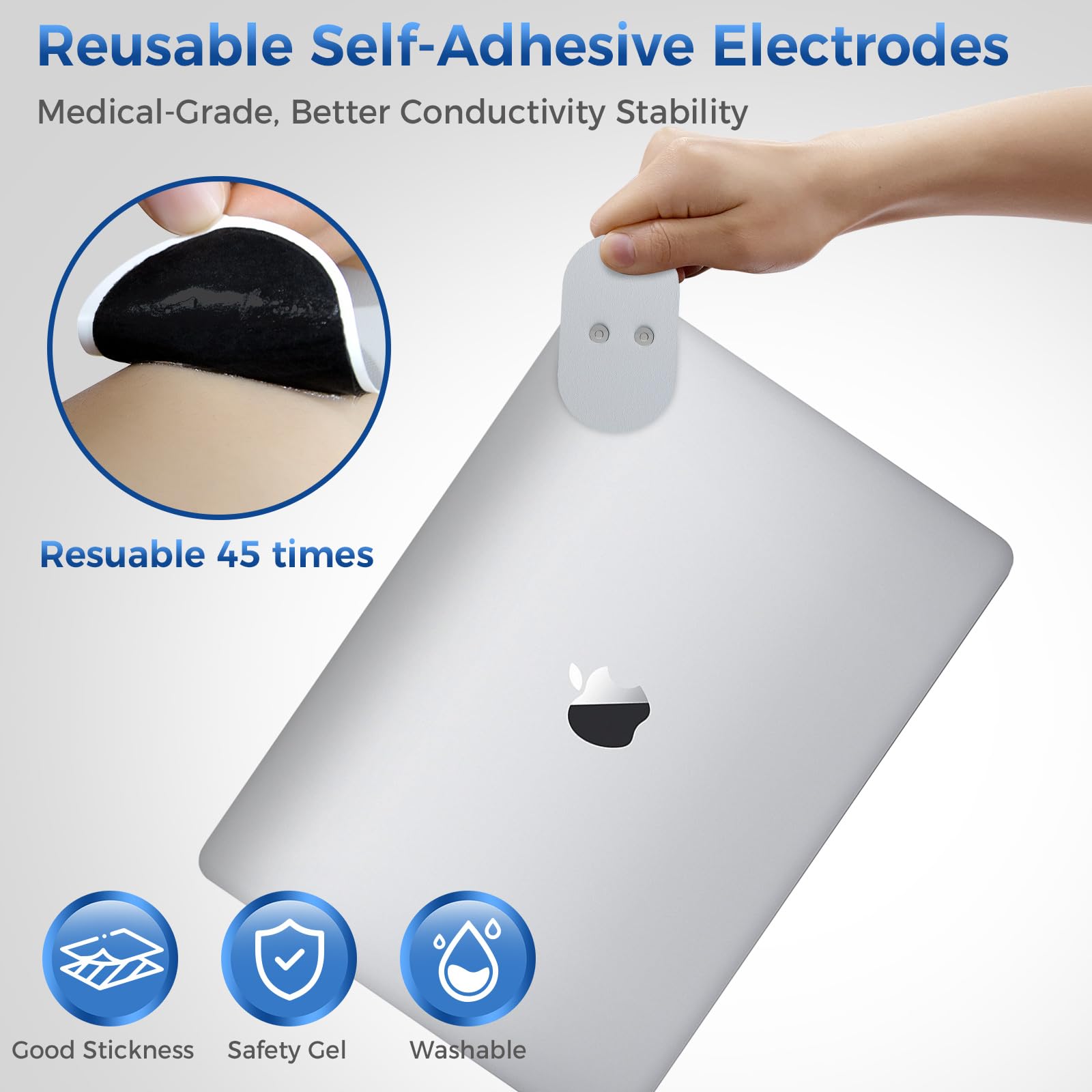 Magnetic buckle connection keeps pads securely attached during activity.