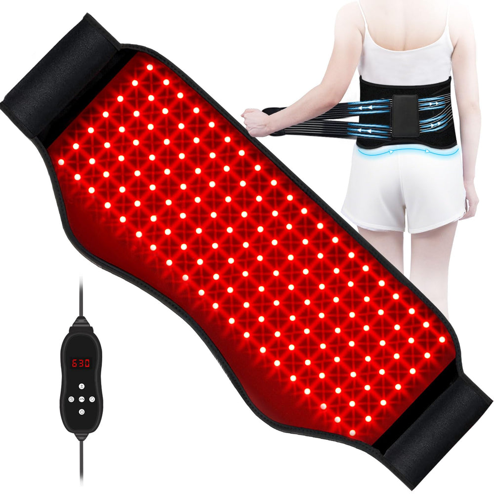 KingPavonini red light therapy belt front view for broad coverage and comfort.