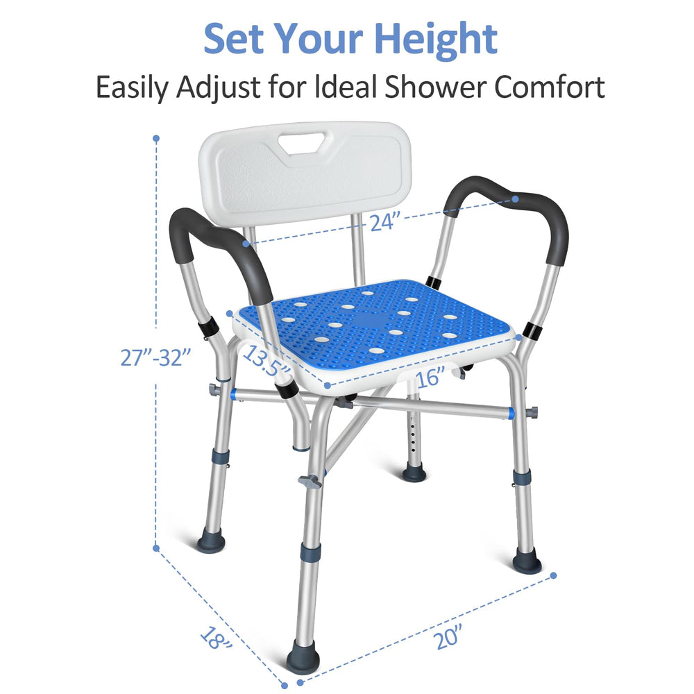 Four anti-slip feet stabilize the chair on wet surfaces.