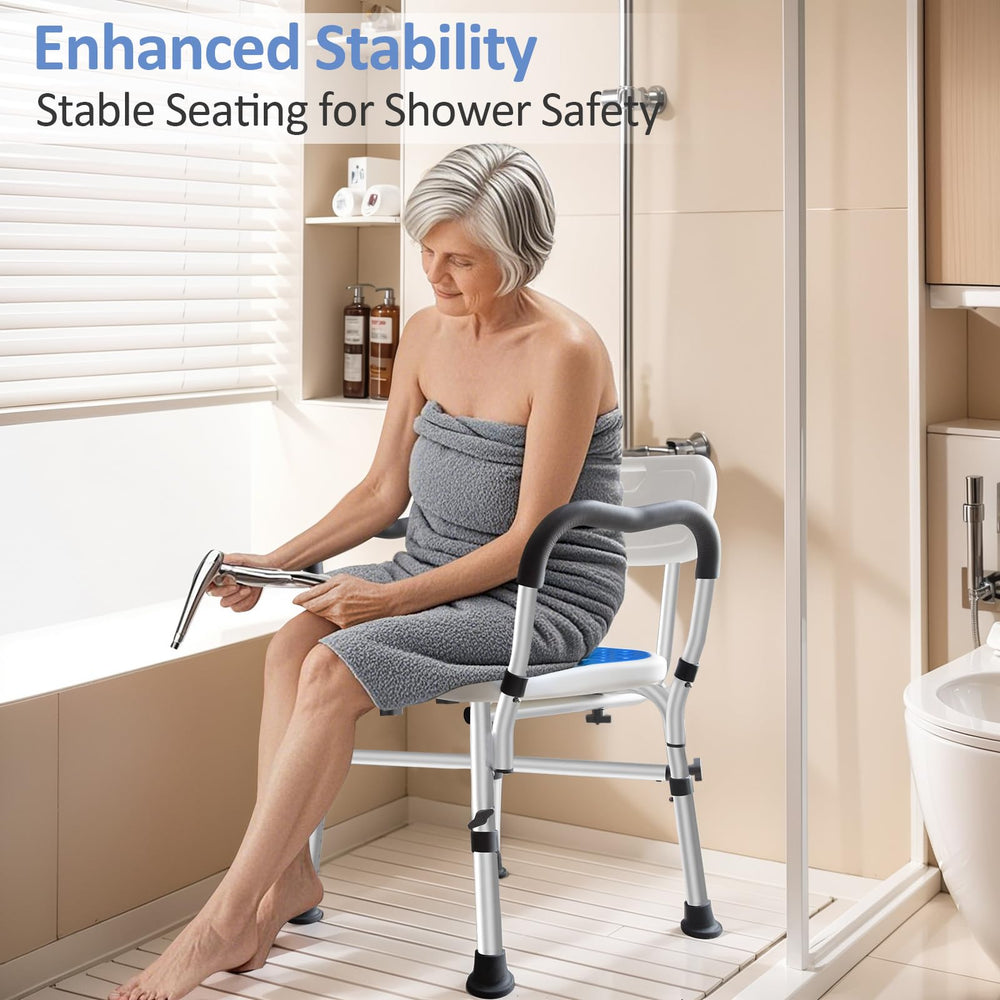 Detachable anti-slip seat pad keeps comfort during bathing.