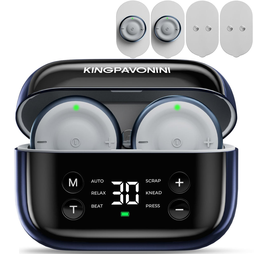 KingPavonini U13 dual-channel TENS unit shown with wireless design for targeted relief.