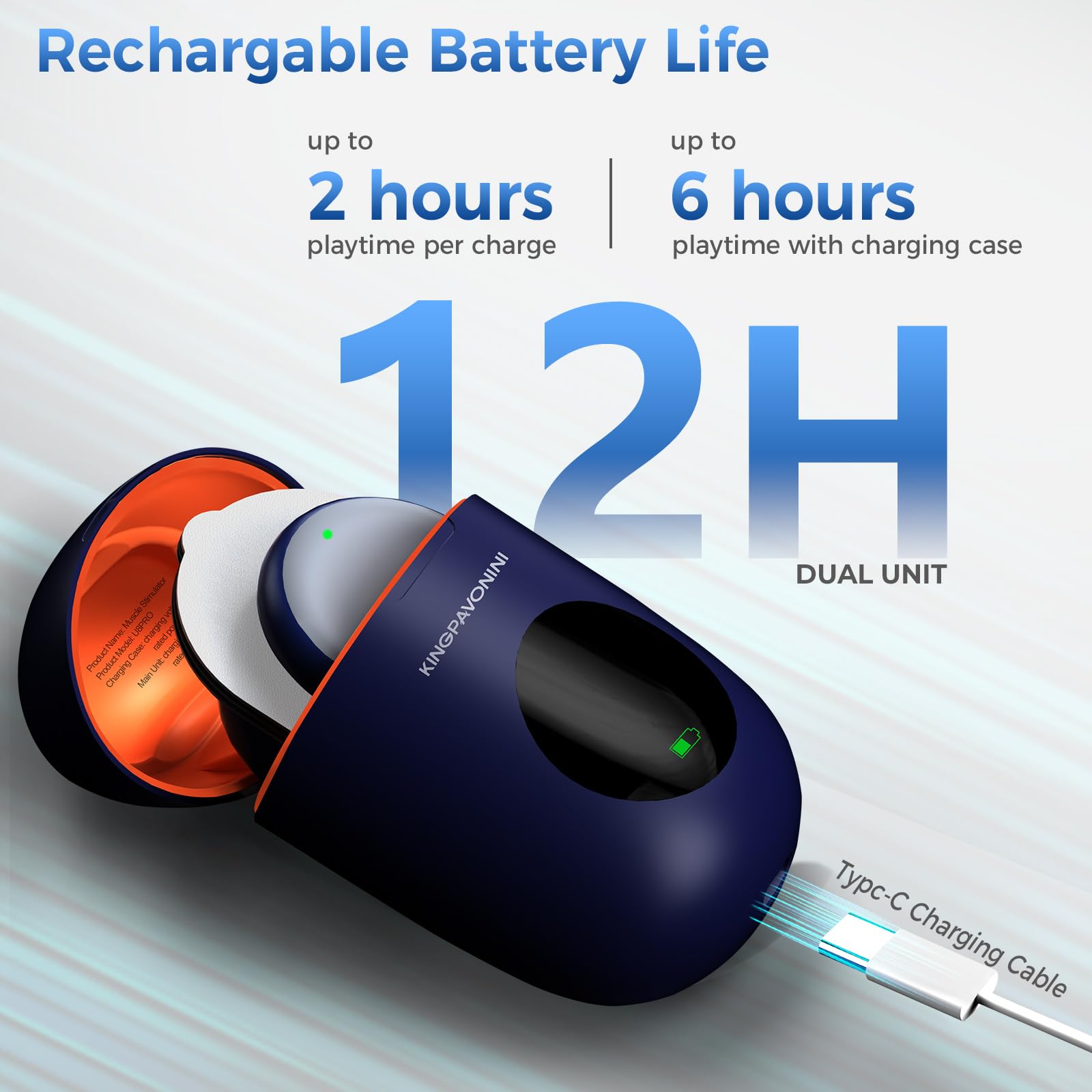 USB-C charging capability for quick top-ups on KingPavonini.