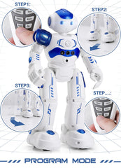 KingsDragon RC robot LED eyes light up during movement for engaging visuals.