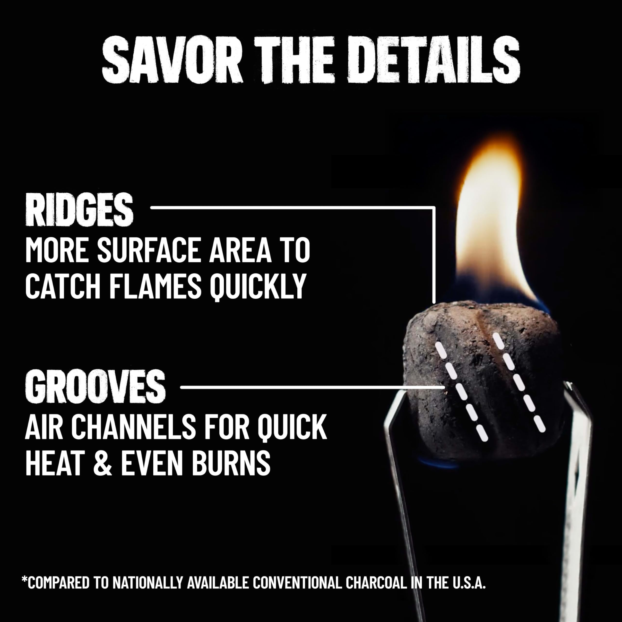 Grill ready in about ten minutes with Kingsford charcoal.