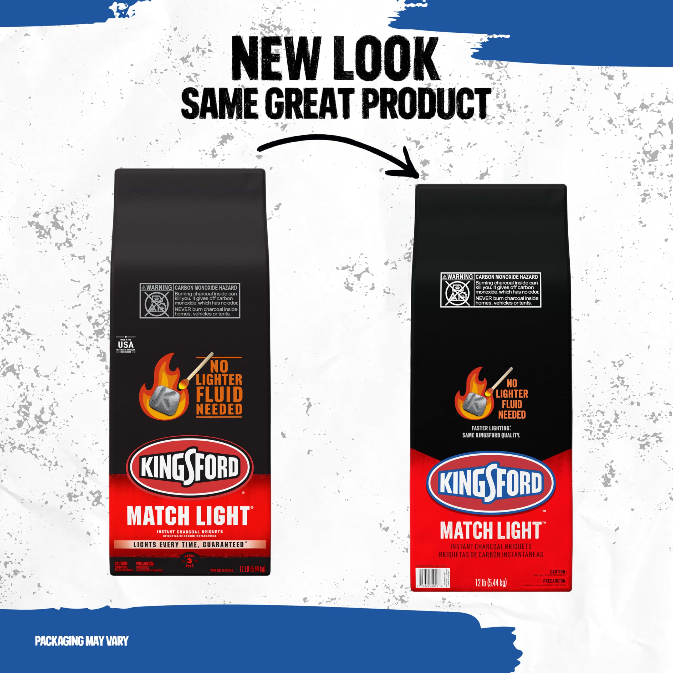 Kingsford Match Light briquettes igniting with Sure Fire Grooves.