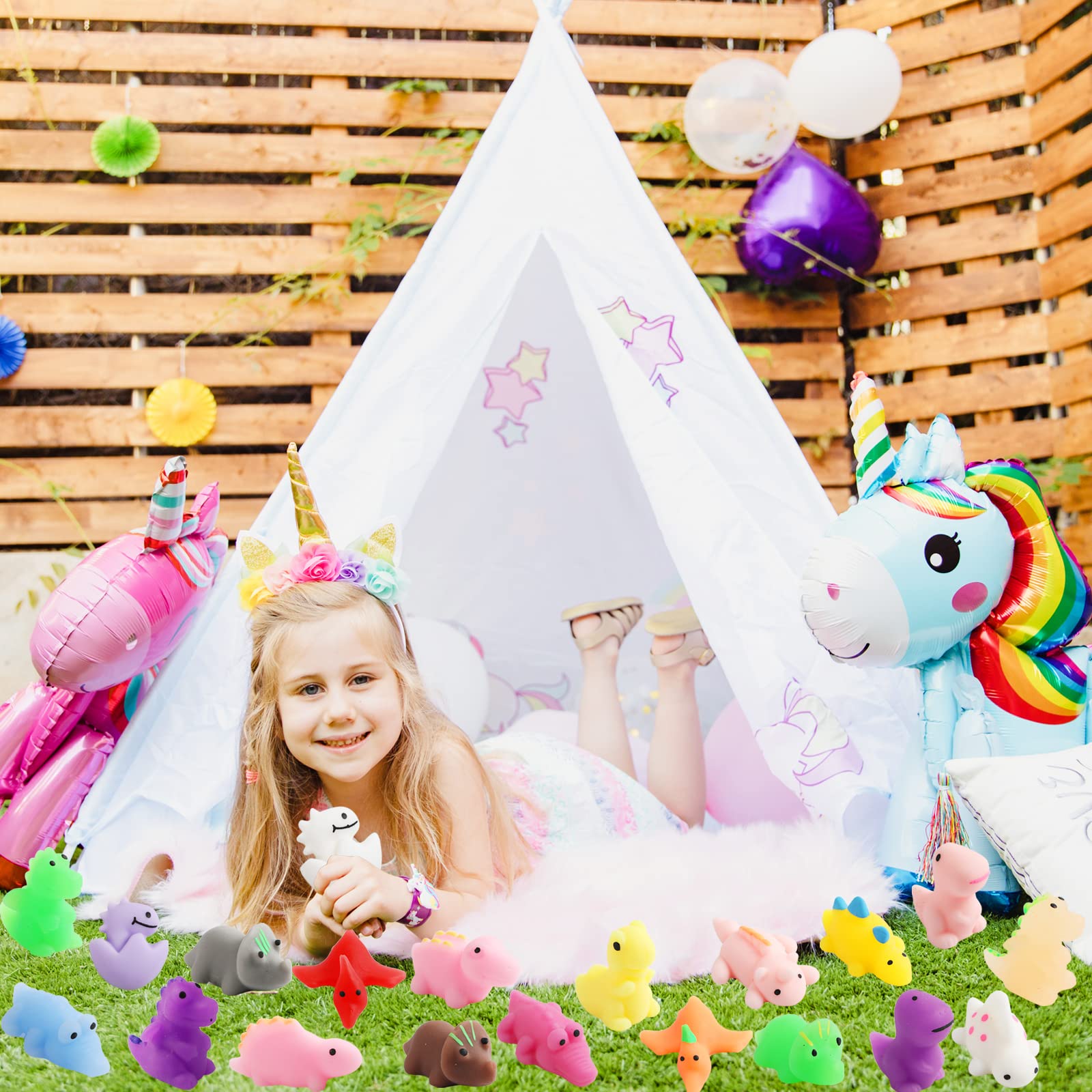 KINGYAO Mochi Squishy dinosaurs in bright colors showcasing tactile fun and sensory play