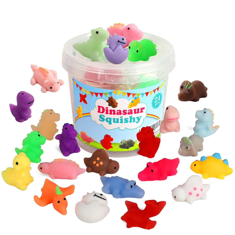 KINGYAO Mochi Squishy dinosaurs in vivid colors, ideal party favors for play and gifting