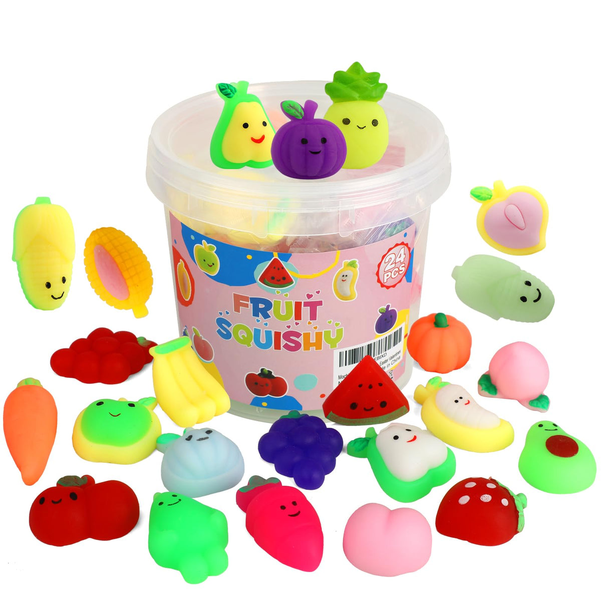 KINGYAO Mochi Squishy Watermelon: tactile fruit toy for sensory play and stress relief.