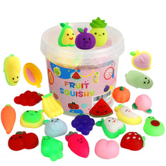 KINGYAO Mochi Squishy Watermelon: tactile fruit toy for sensory play and stress relief.