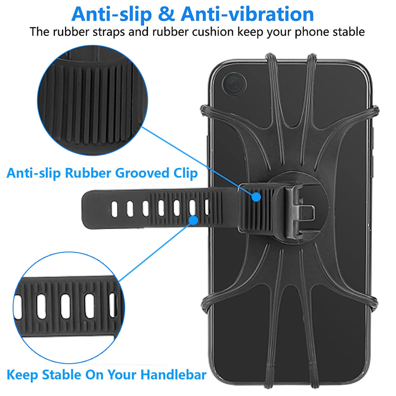 Kinizuxi phone holder uses soft silicone protection and shock absorption.