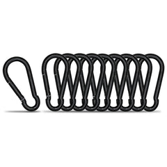 KINLINK small carabiner clip 1.57-inch in black for easy key organization on backpacks