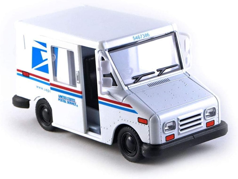 KiNSMART USPS LLV 1987 die-cast front view for display and collection.