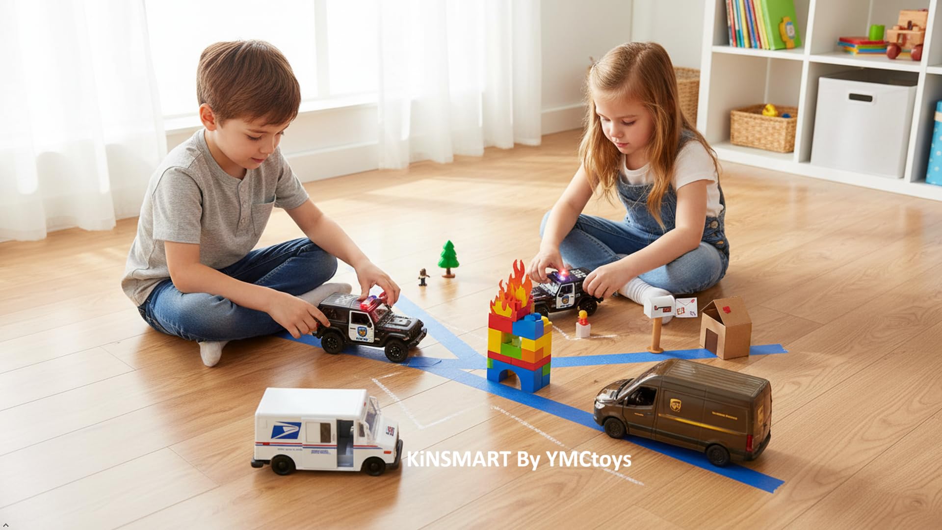 KiNSMART USPS LLV 1987 die-cast rear gate slide highlighting interactive loading action.