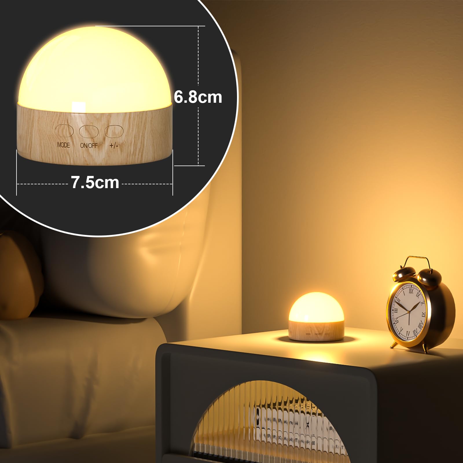 Kintion Night Light mounted with 3M adhesive back under cabinet for easy placement