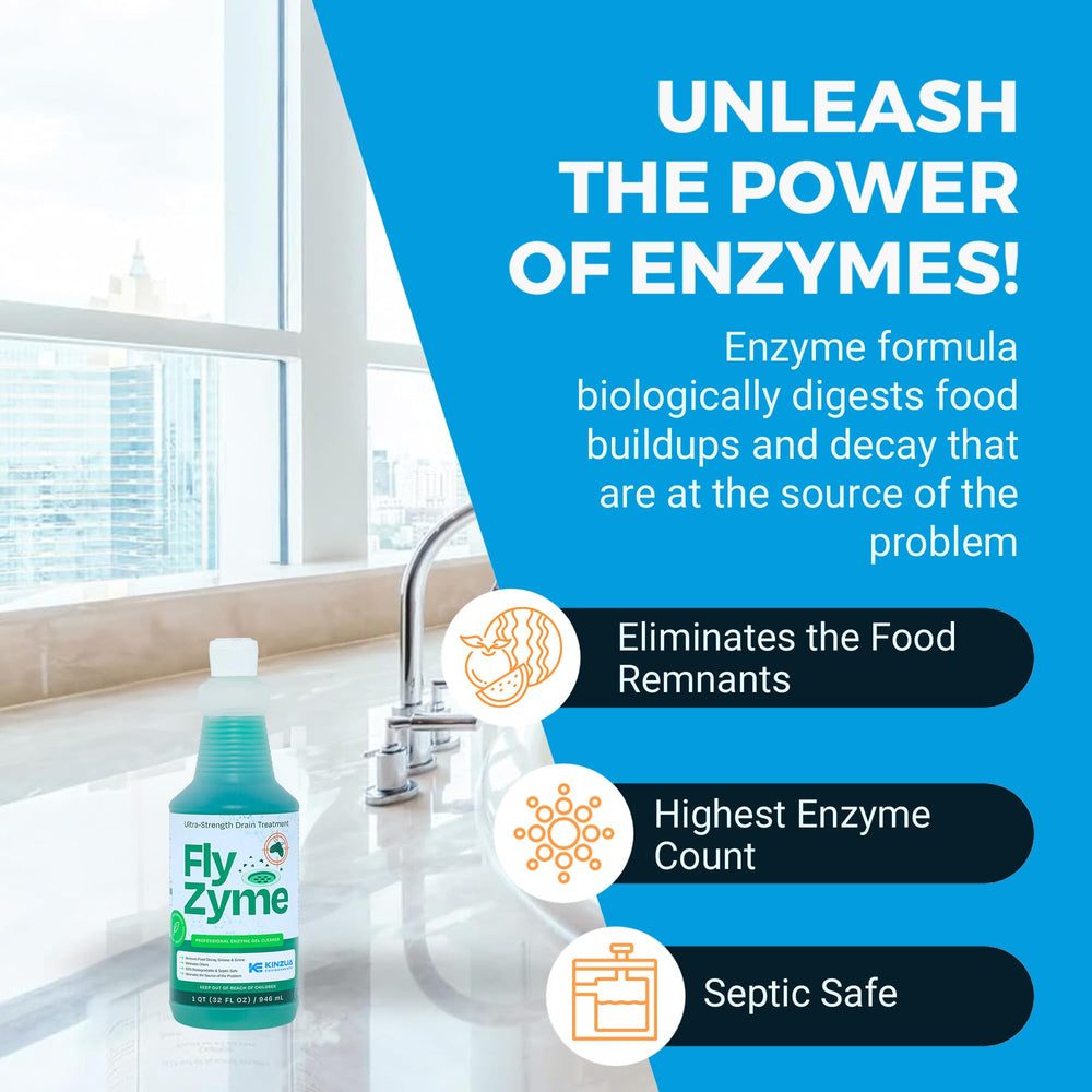 KINZUA ENVIRONMENTAL Fly-Zyme safe formula without harsh chemicals.