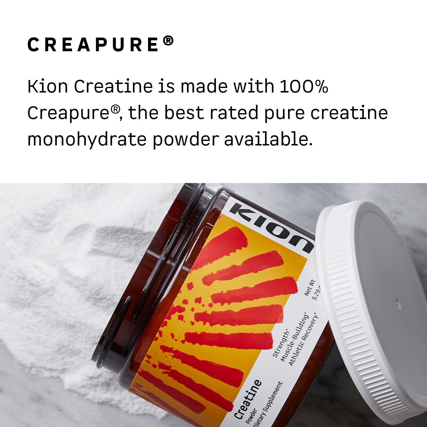 Gluten- and soy-free badge on the bottle for sensitive athletes.