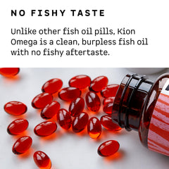 Kion Omega mini softgels pack, easy to swallow for on-the-go routines.