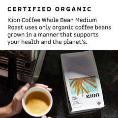 Kion Organic Ground Coffee smokeless roaster delivers cleaner aroma.