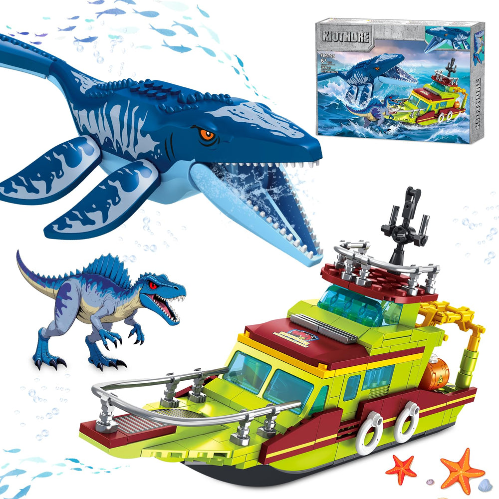 Kiothdre Ocean Explorer boat with mosasaurus for imaginative sea adventures.