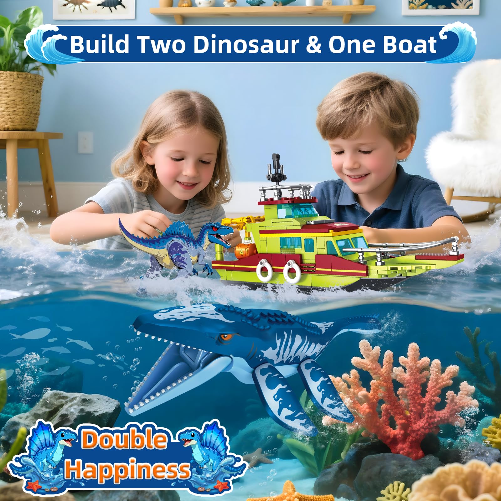 Kiothdre Spinosaurus figure with articulated tail for dynamic posing.