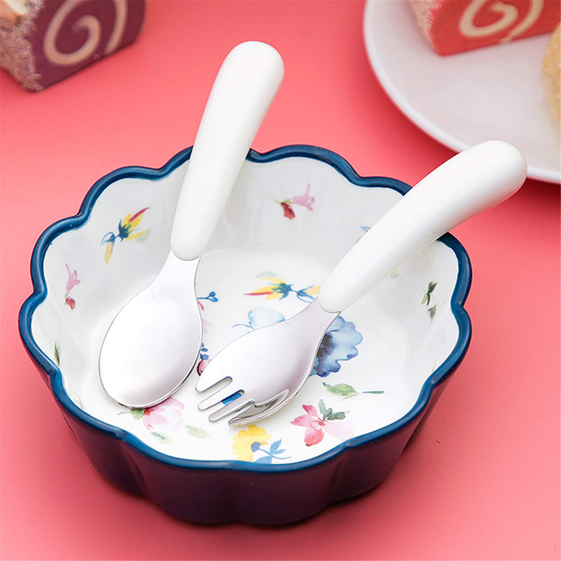 Kirecoo 2-pack colorful utensils ideal for boys and girls