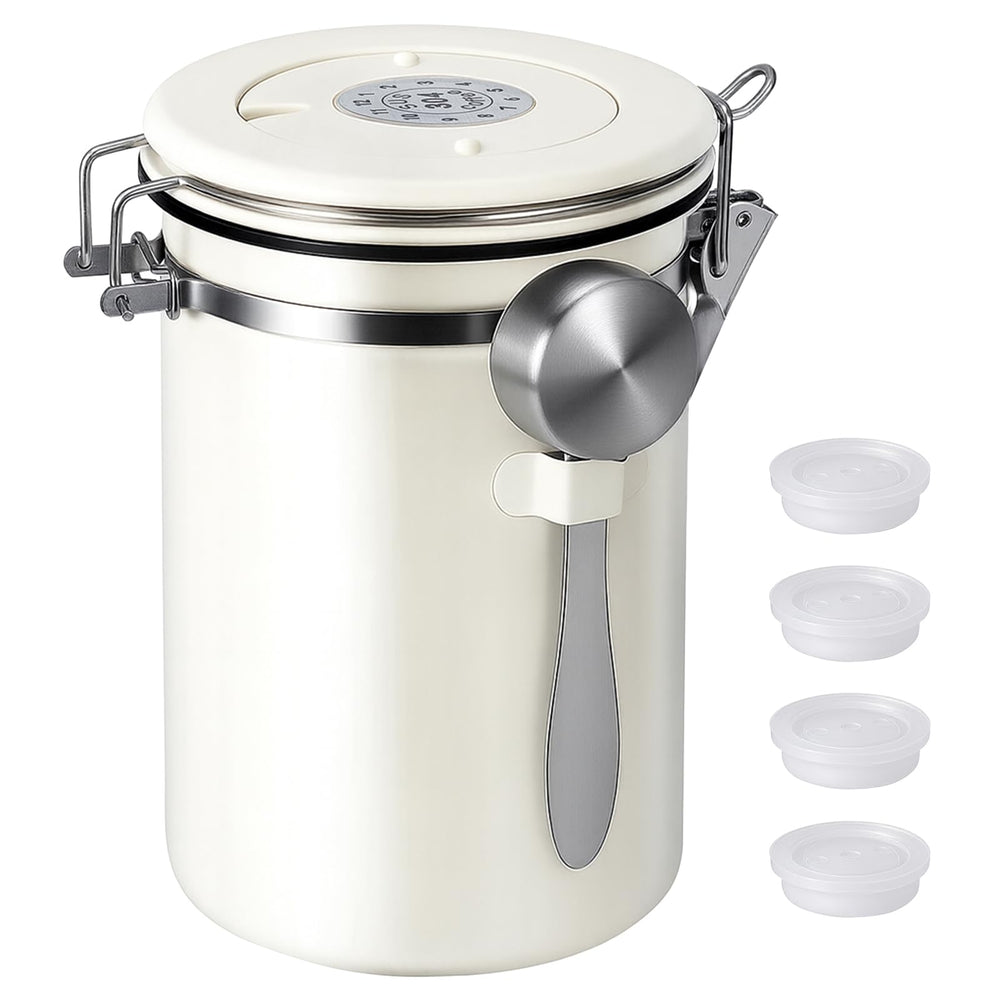 Kirecoo coffee canister lid with date tracker for freshness tracking