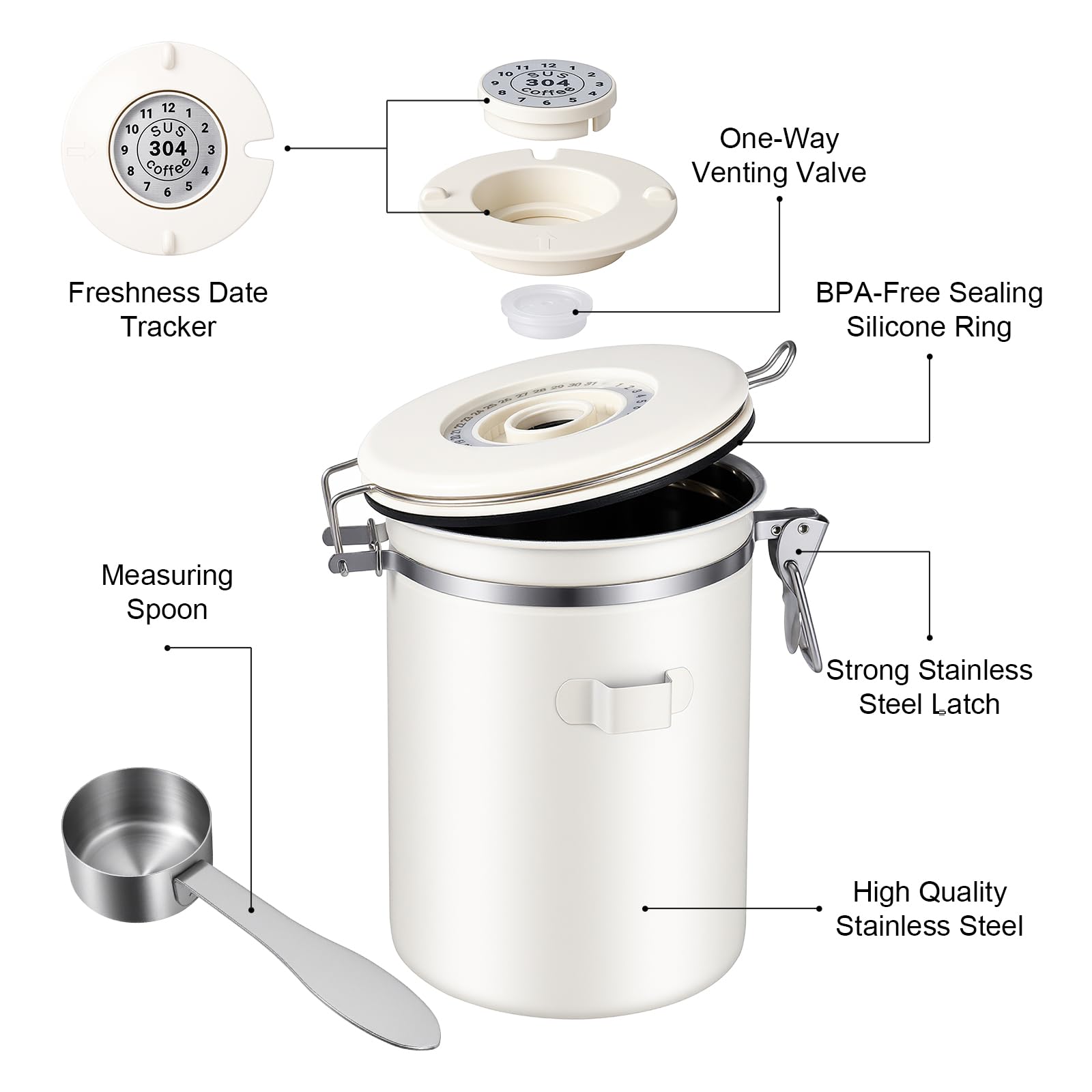 Kirecoo versatile storage for sugar tea nuts and dry goods