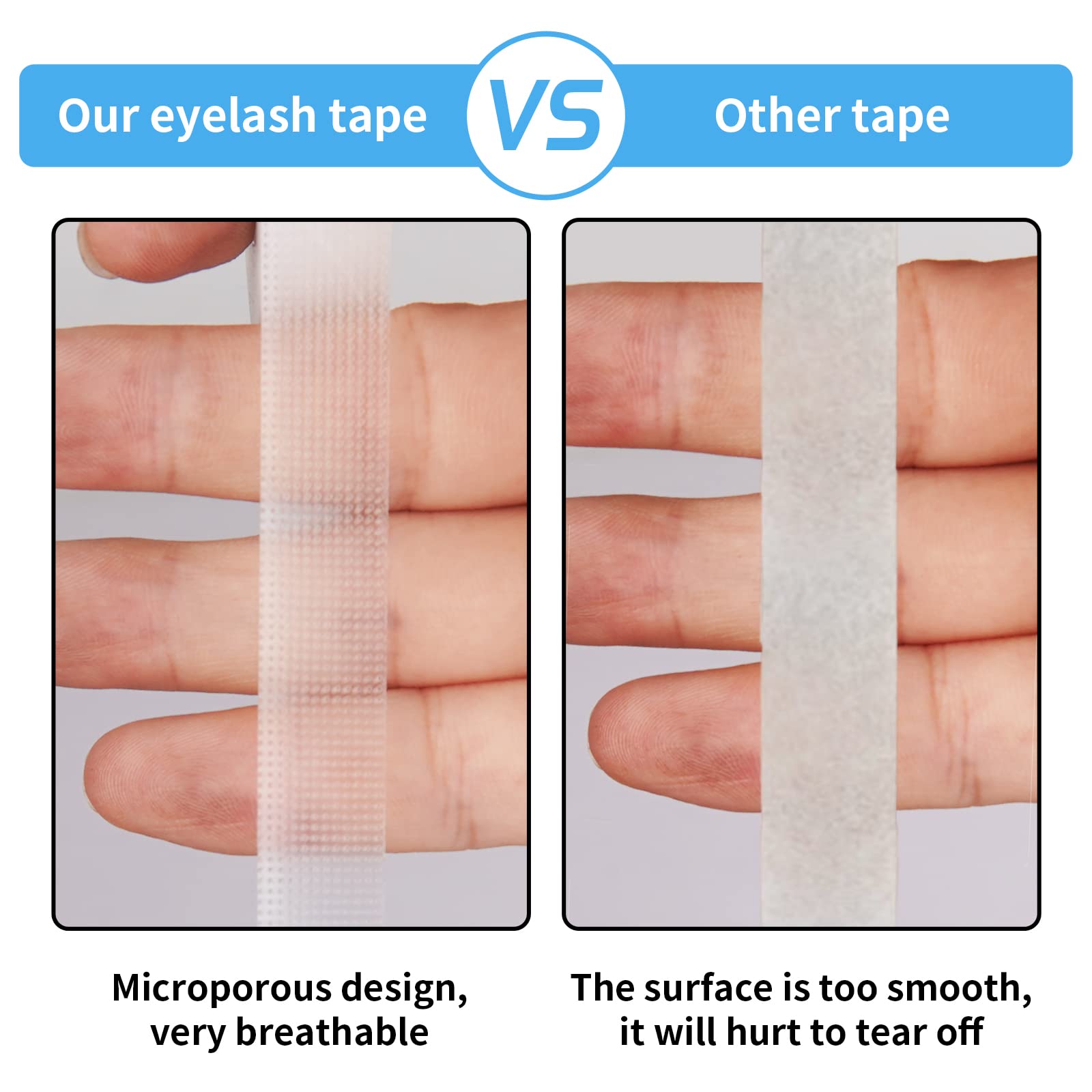 Kirecoo easy remove lash tape minimizes discomfort during removal.