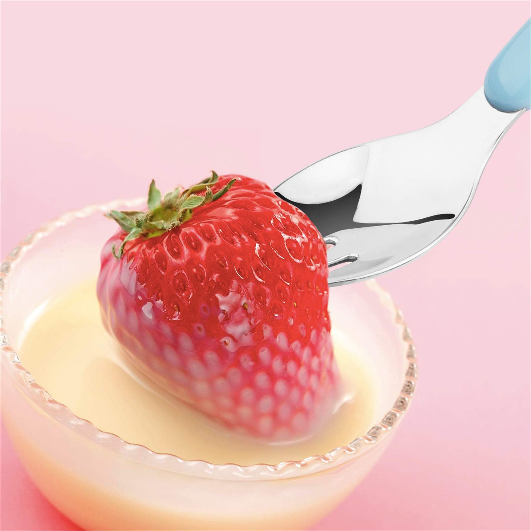Kirecoo utensils curved handles support confident self-feeding