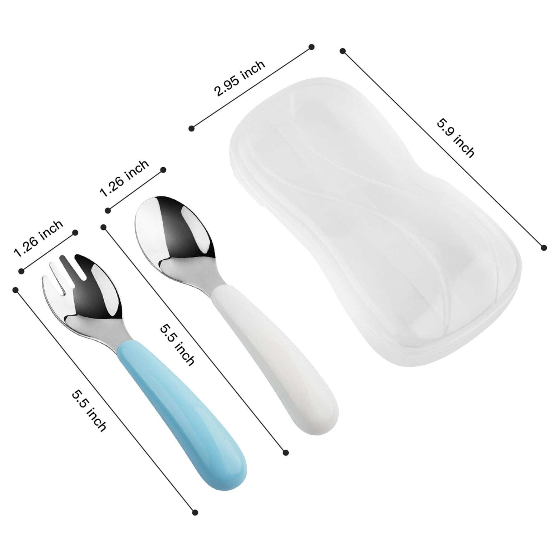 Kirecoo toddler spoons close-up highlights deep bowls for easier scooping