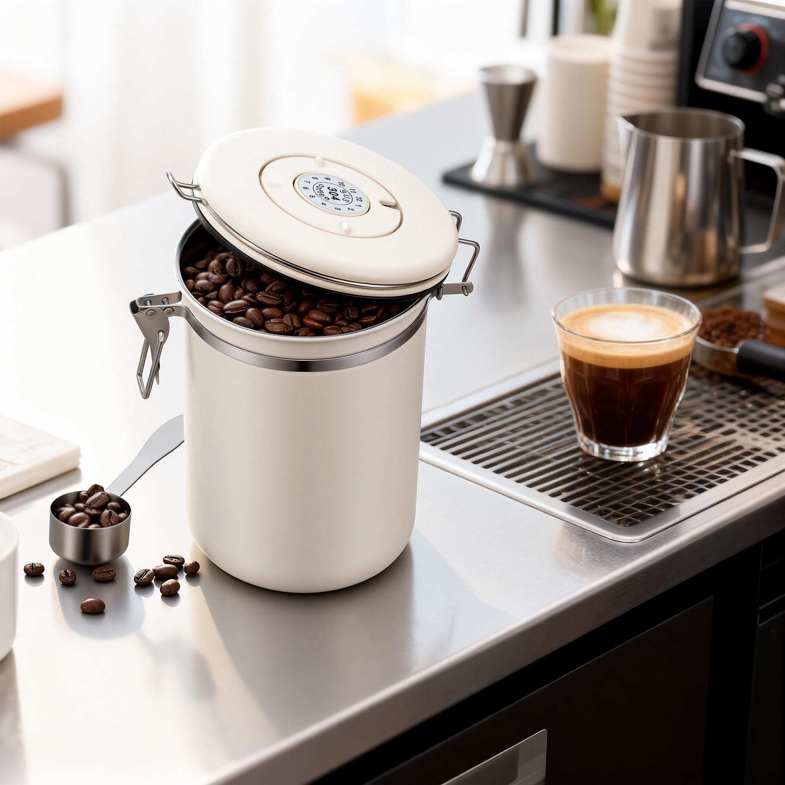 Kirecoo stainless steel vent valve close-up protecting aroma by releasing CO2