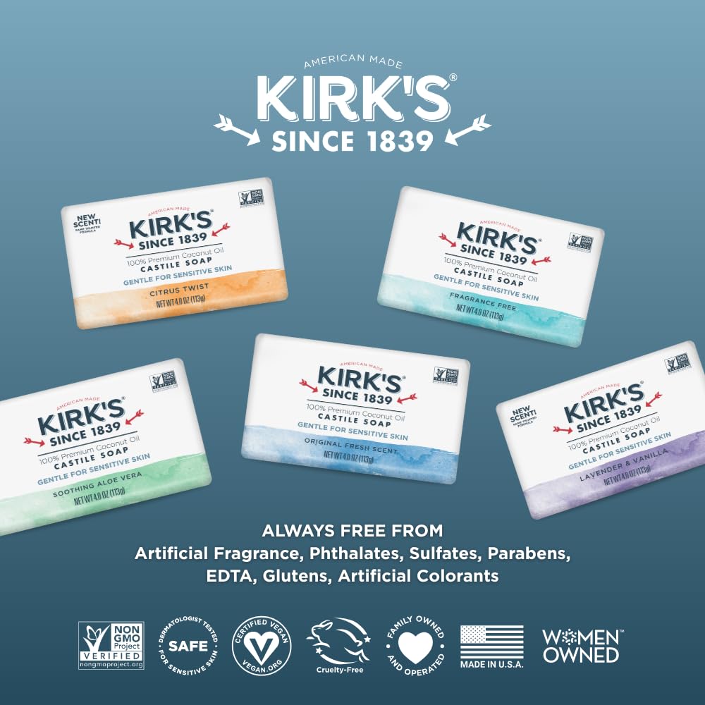Kirk's Castile family-use ready bar for all ages