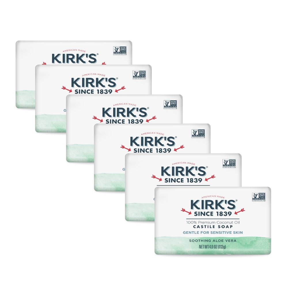 Kirk's Castile soap six-pack front view for family cleansing