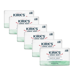 Kirk's Castile soap six-pack front view for family cleansing