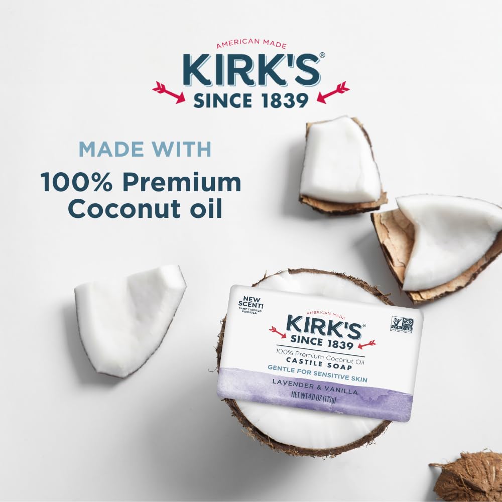 Kirks Castile Soap Sensitive Skin Formula bar designed for sensitive skin.