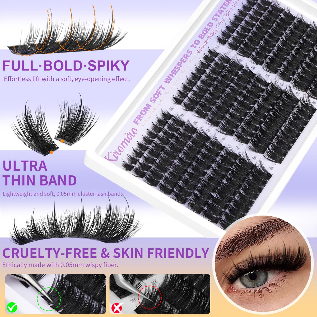 Kiromiro Fairy-volume clusters offer versatile looks for every occasion.