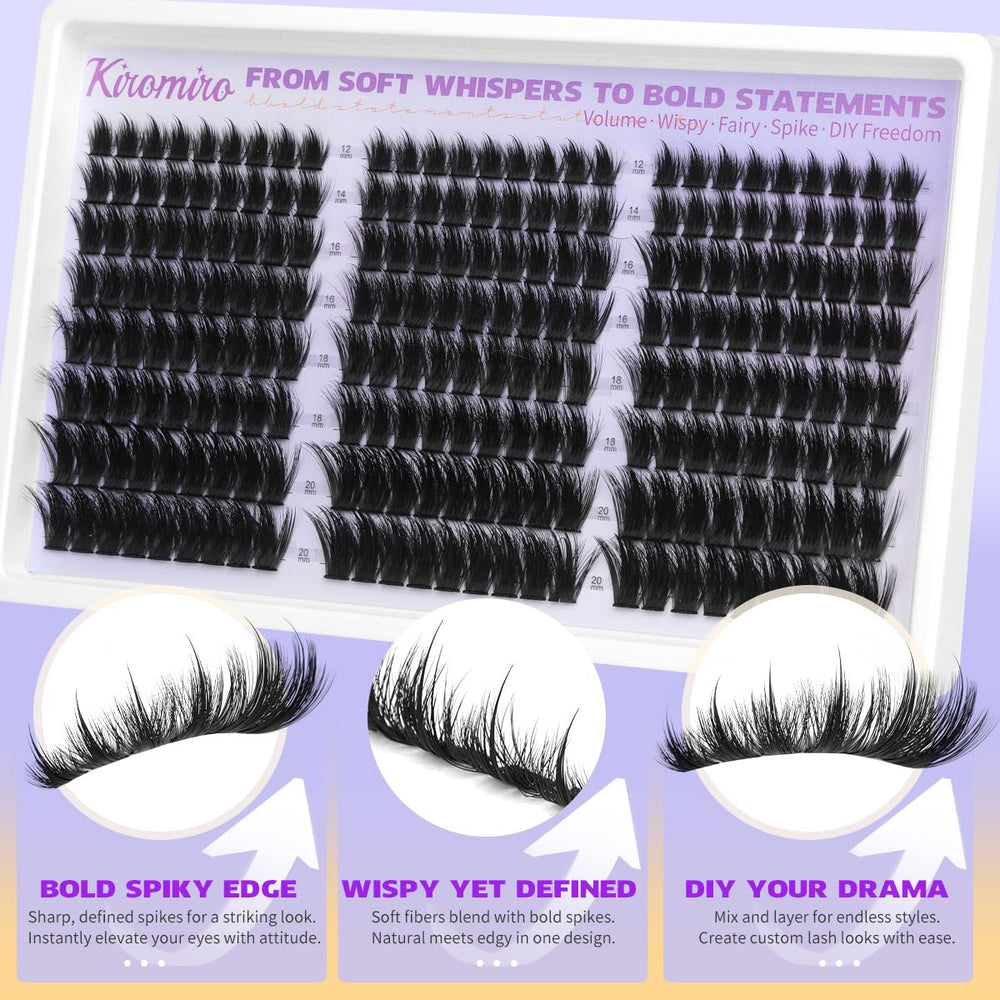 Kiromiro Lash Clusters 12-20mm provide versatile length options.