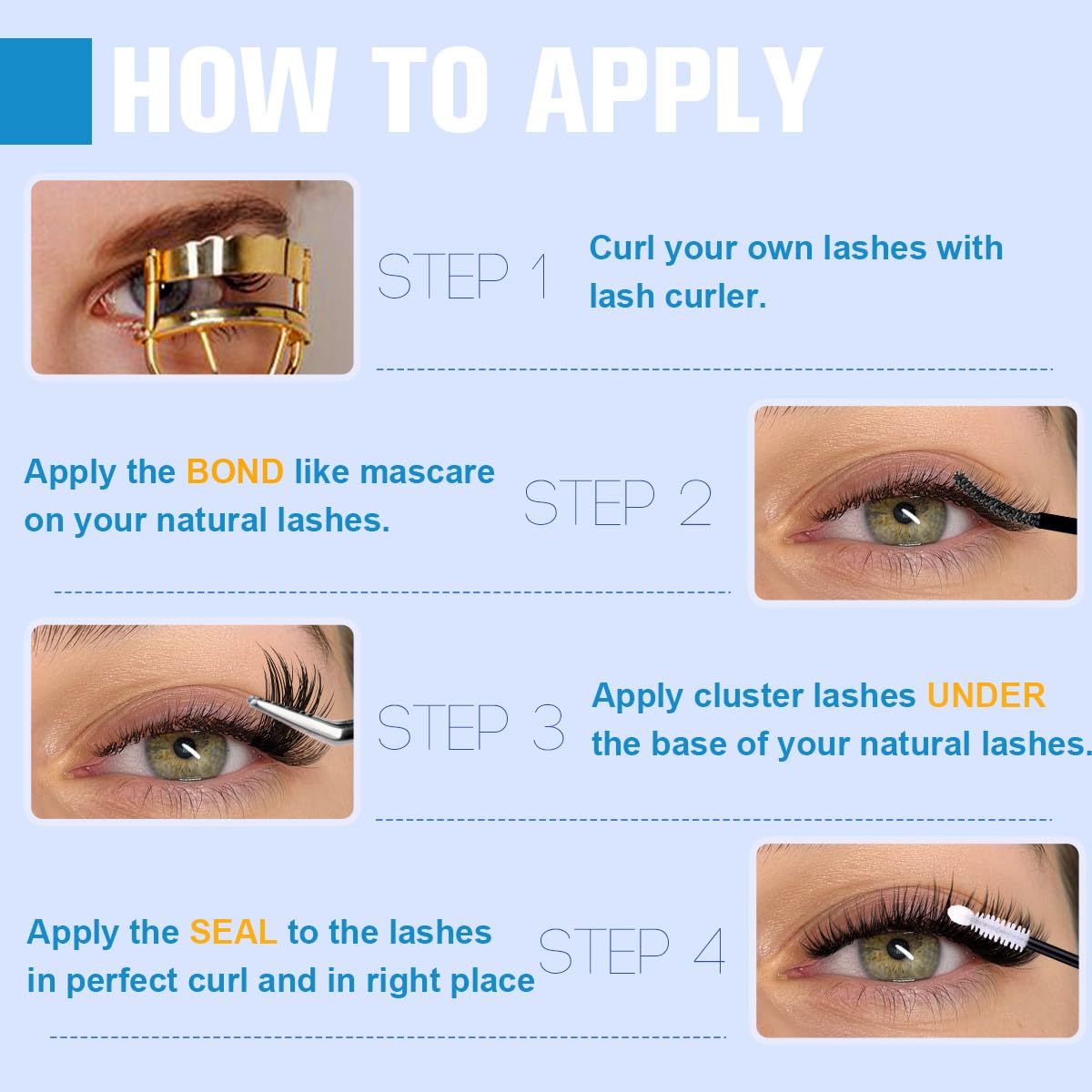 Kiromiro Lash Clusters 144pcs set for versatile lash styling options.