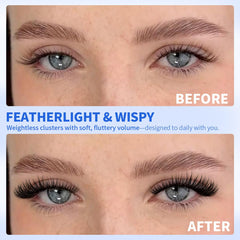 Kiromiro Lash Clusters delicate fibers in wispy design for subtle enhancement.