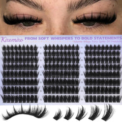 Kiromiro lash clusters with spikes for natural lift and dimensional texture