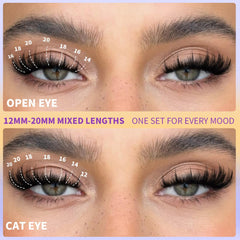 Kiromiro Lash Clusters Wispy Fluffy finish adds soft texture and flutter.