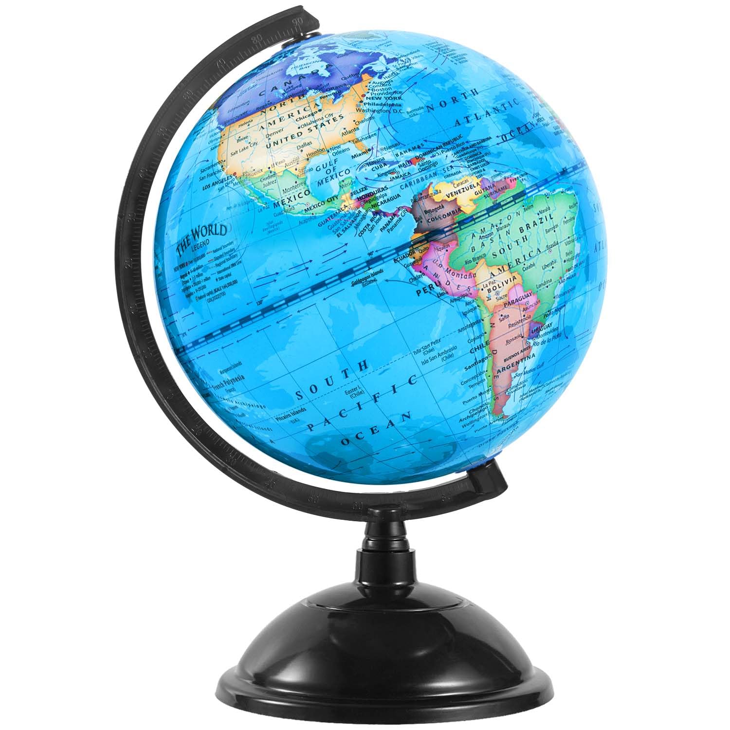 KISEER 8-inch globe with stand for classroom geography exploration.