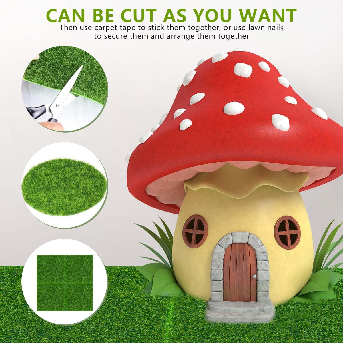 KISEER easy-to-clean grass patch can be wiped or rinsed after crafting
