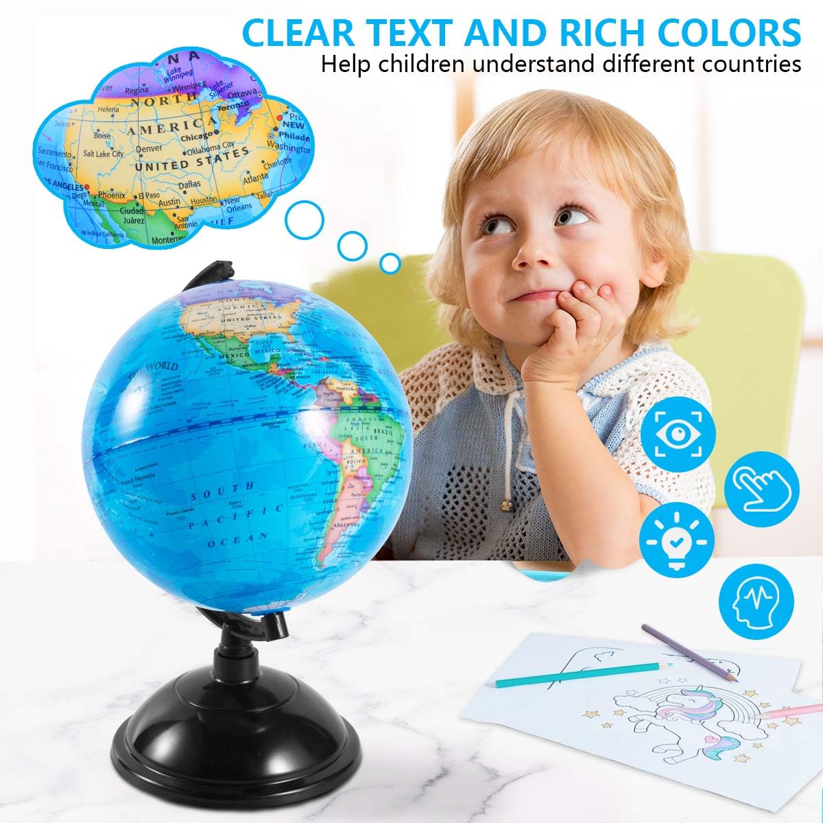 KISEER globe stand with removable base for flexible demonstrations.