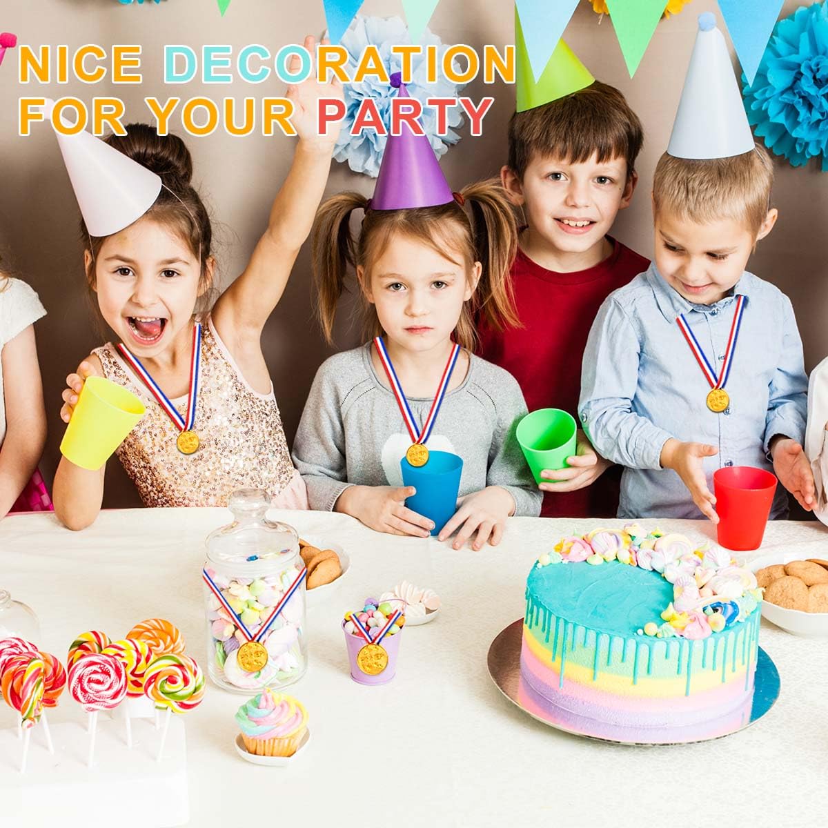 KISEER party favors gold medal adds fun rewards for birthday games.