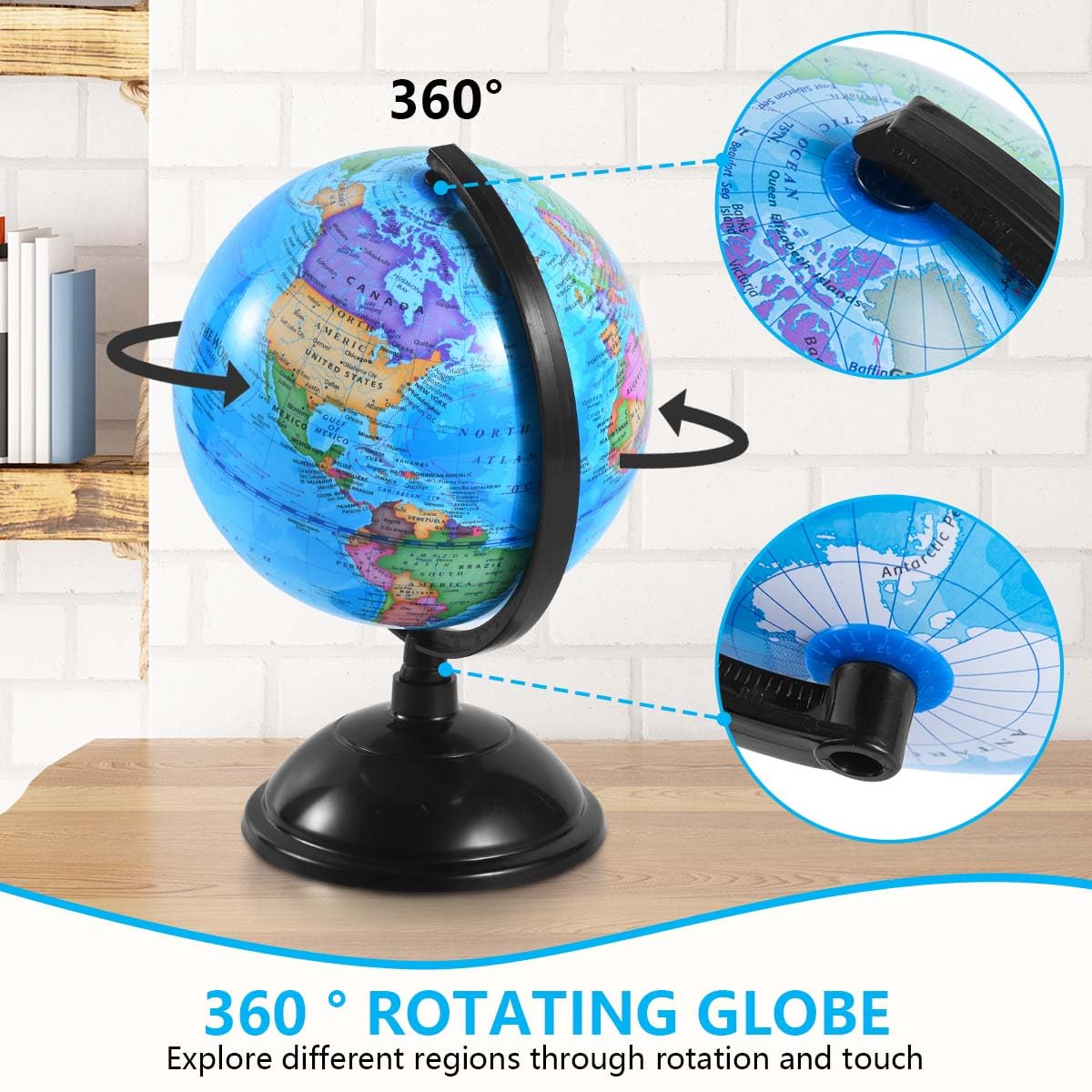 KISEER rotating globe with smooth spin for interactive geography lessons.