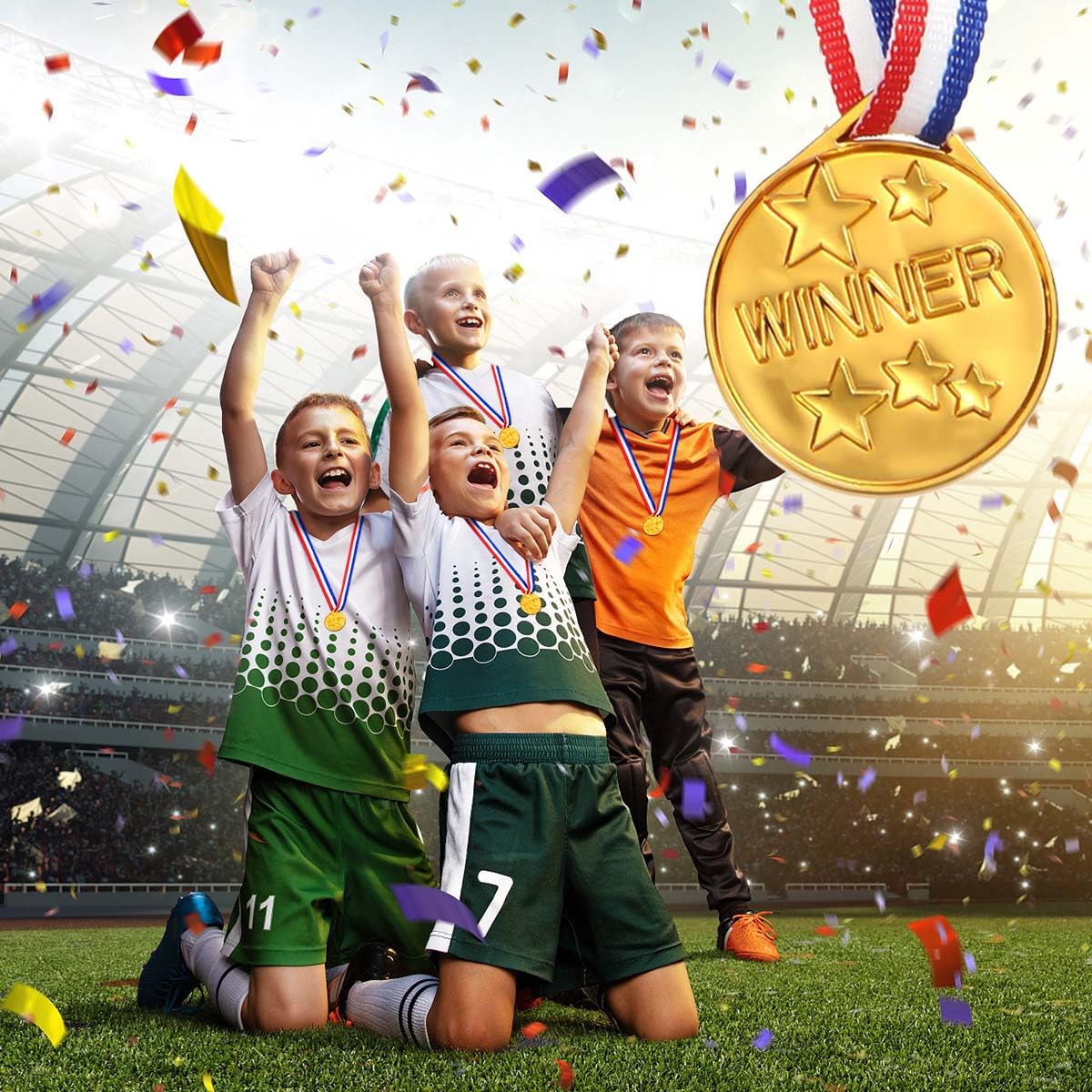 KISEER sports event decoration medal bright gold accent for award tables.