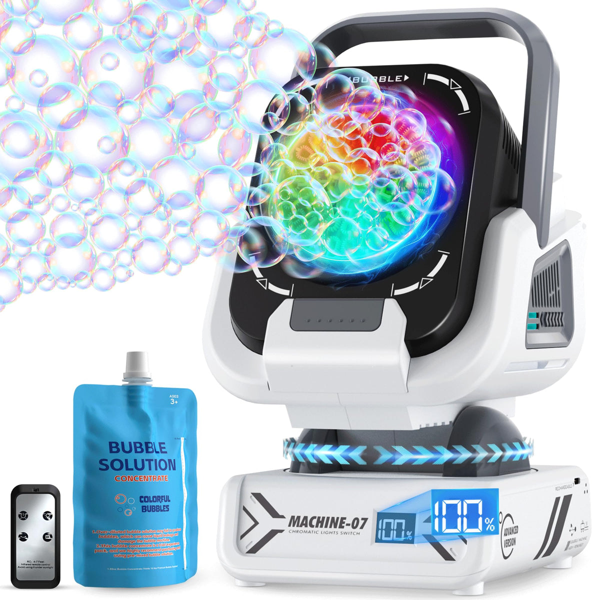 Kiskey Bubble Machine remote-control use for effortless party setup.