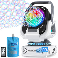 Kiskey Bubble Machine remote-control use for effortless party setup.