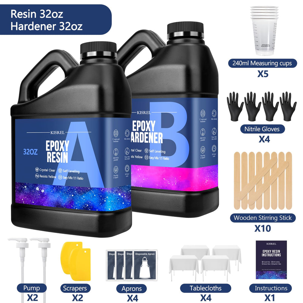 KISREL crystal-clear epoxy resin ready for flawless art projects.